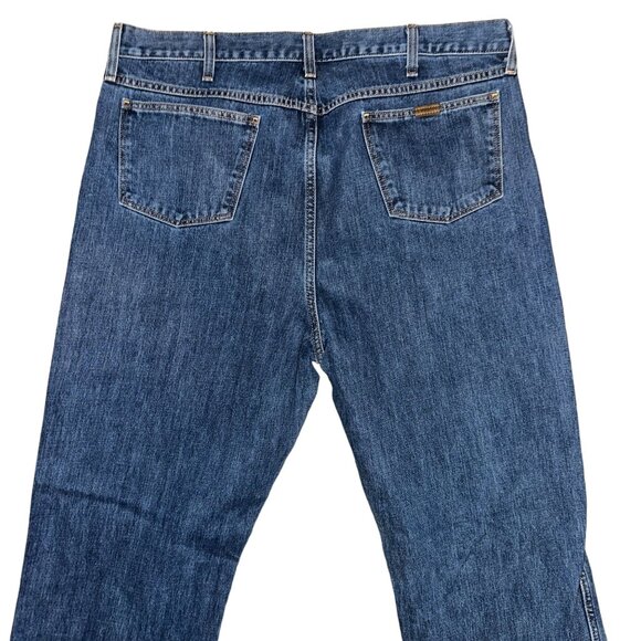 J Peterman Straight Leg Jeans Mens 38 31 Medium Wash Pockets Logo Denim Blue - Picture 6 of 8